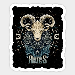 Aries Zodiac Sign Birthday Horoscope Sticker